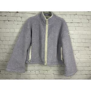 Penfield Womens Fleece Jacket Purple Full Zip XS Sherpa Bell Sleeve